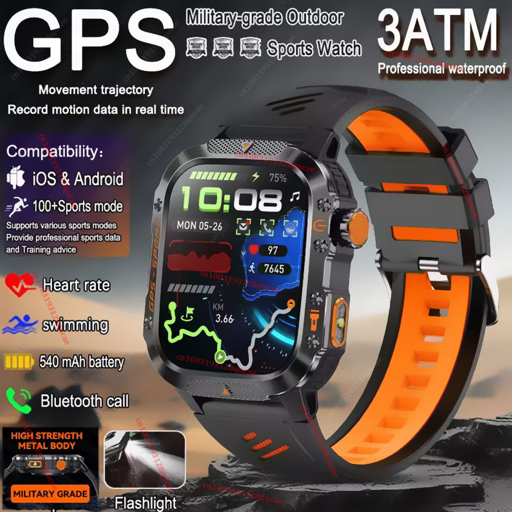 Smartwatch X12 - 2026 Militair Outdoor Smartwatch voor Heren