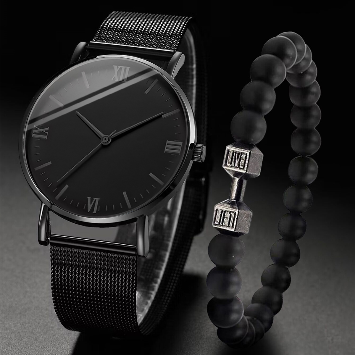 Stainless Mesh Band - 2 STKS Herenhorloge Mode Roma Quartz