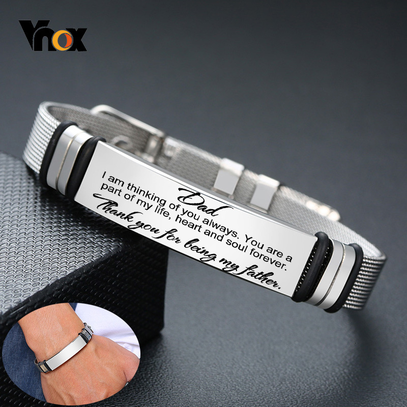 Stainless Mesh Band - Vnox Heren Rvs Custom Grave Id