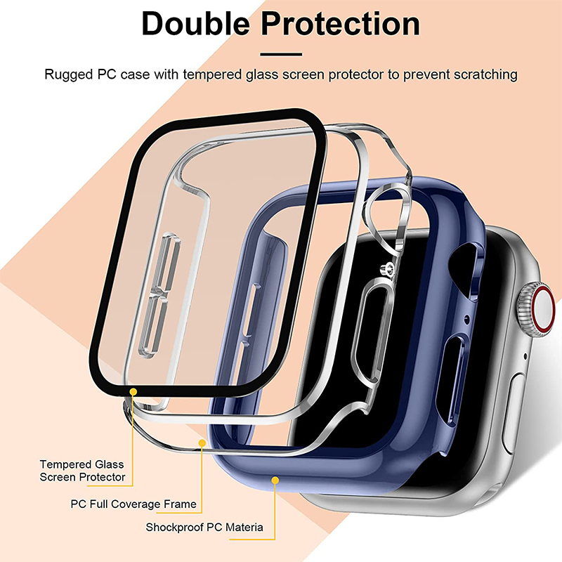 Gehard glas + cover voor Apple - Garmin Smartwatch Accessories recensie en prijs