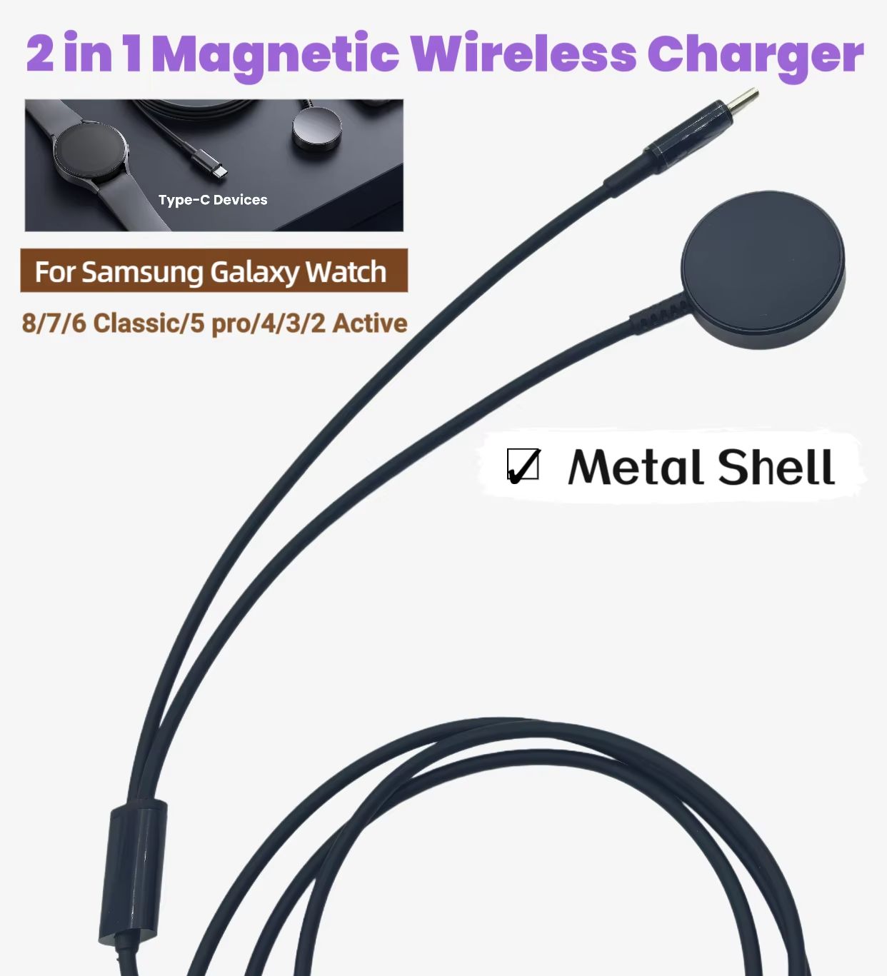 Type-C 2-in-1 magnetische draa - Watch Charger Cable recensie en prijs